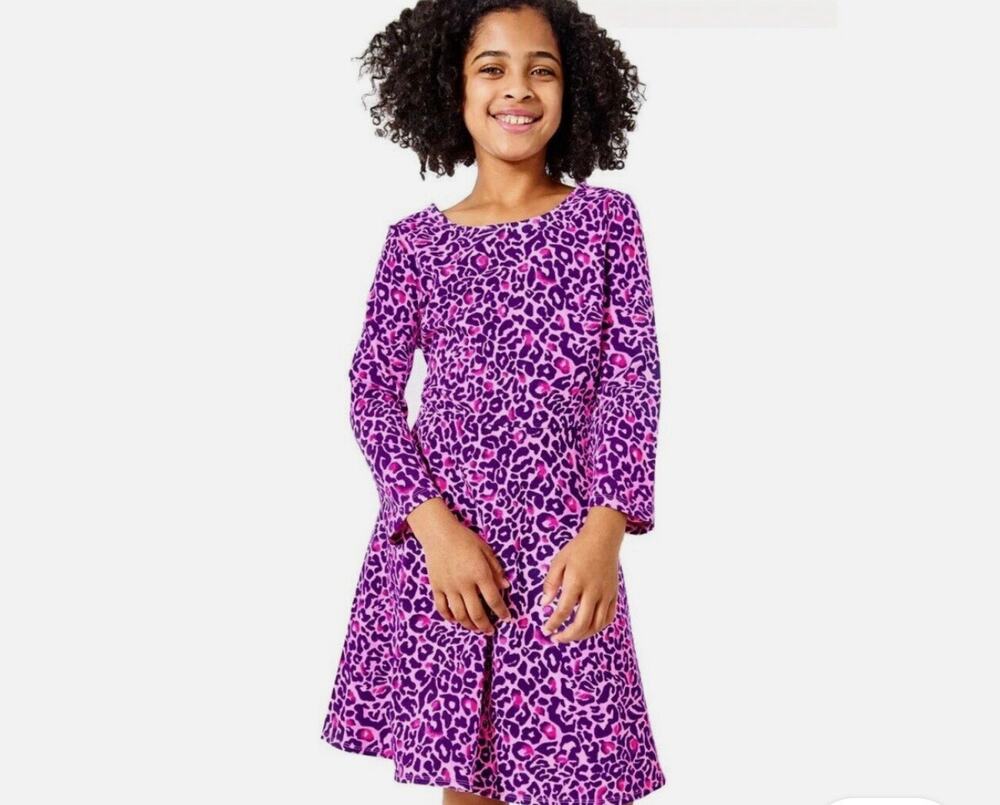 Lilly Pulitzer Girls Jena Dress My Favorite Spot Pink Purple Berry $68 Size 4/5